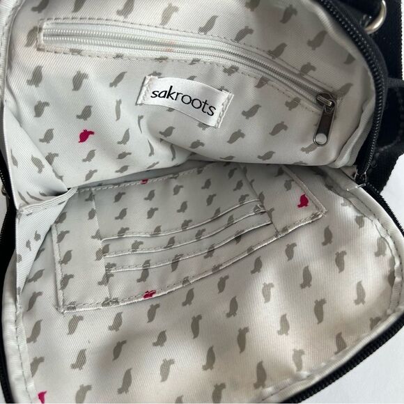 Sakroots Artist Circle Coated Canvas Peace Elephant Print Crossbody Bag Purse - Picture 12 of 16